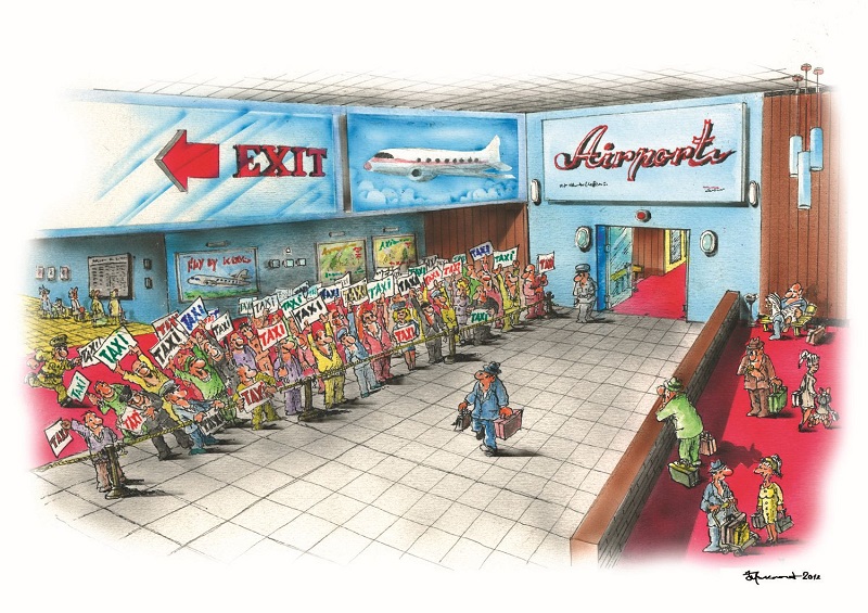 Turizm Karikatürlerinde konu “havaalanı”